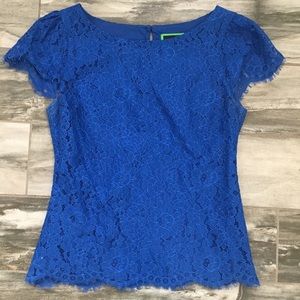 Original C. Wonder blue lace zip blouse